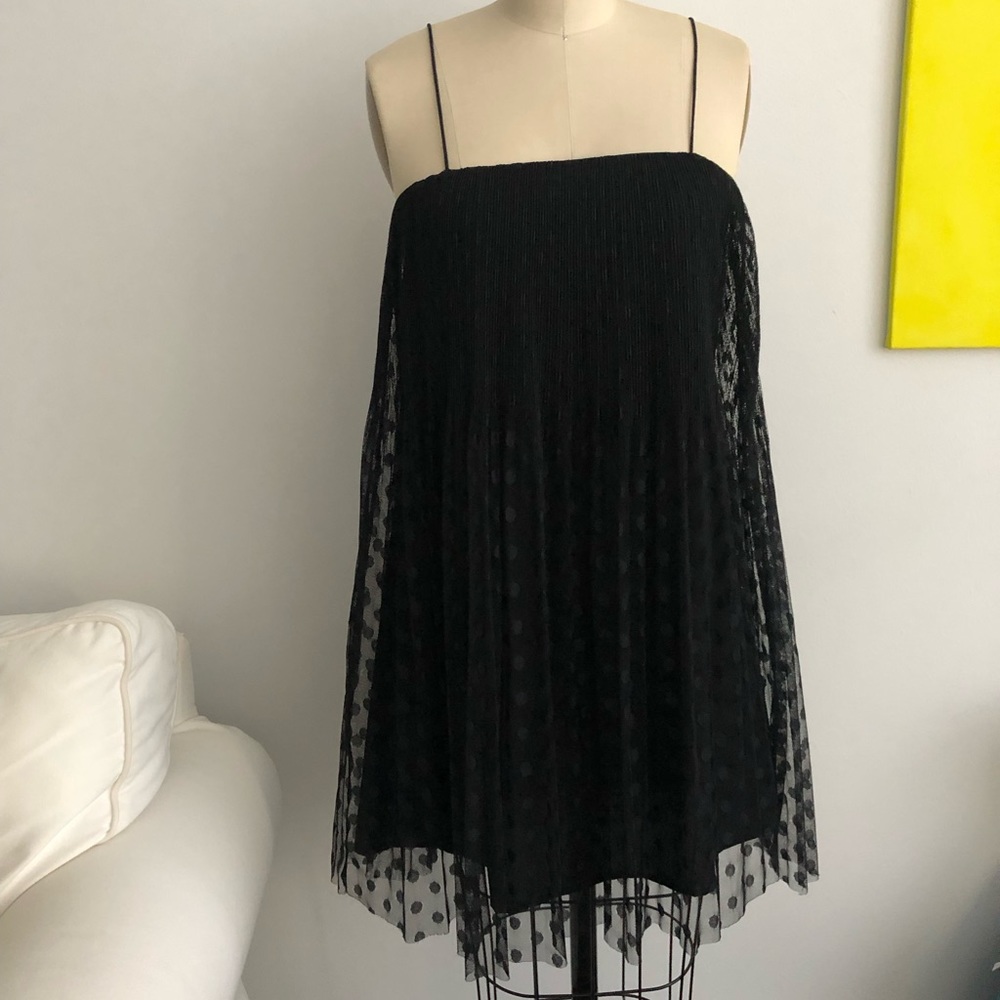 Polka dot little black dress by Zara